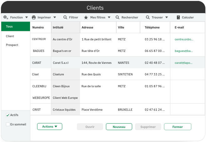 Sage 100 gestion commerciale - clients - prospects